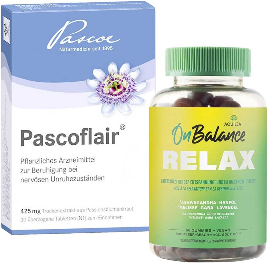 Aquilea Onbalance Relax Gummies + Pascoflair Passionsblume Table 1Set