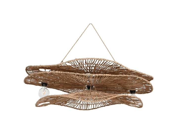 Plafonnier en fibre naturelle marron 112x50x29 cm