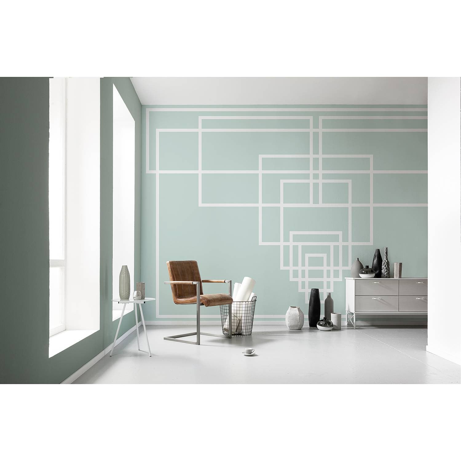 home24 Fotobehang Mills Board Center Ice White 400 x 250 cm
