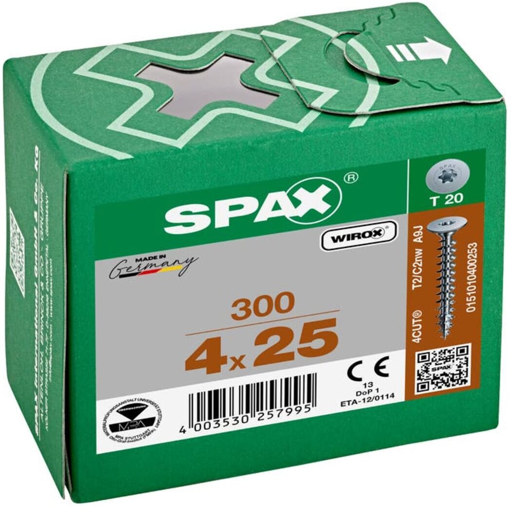 Spax Rückwandschrauben 4 x 25 ohne Linse T-STAR PLUS T10 VG (0151010400253)