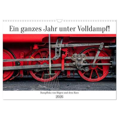 Ein ganzes Jahr unter Volldampf! (Wandkalender 2026 DIN A3 quer), CALVENDO Monatskalender
