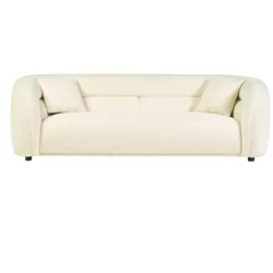Sofa 3-4 Plätze aus weißem Bouclé-Stoff MOCHI