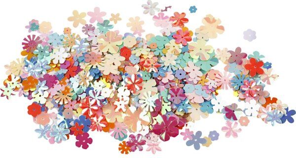 No-Name Pailletter   Blomster   Ass. Farver   250g