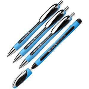 Schneider Kugelschreiber Slider Rave XB, schwarz, inklusive Kugelschreiber Memo XB schwarz, 4 Stück