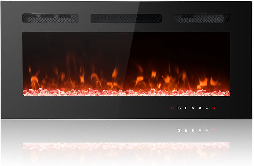 Carwyn Latitude Run Black Electric Fireplace with 5000 BTU Black 43cm H x 102cm W x 10cm D