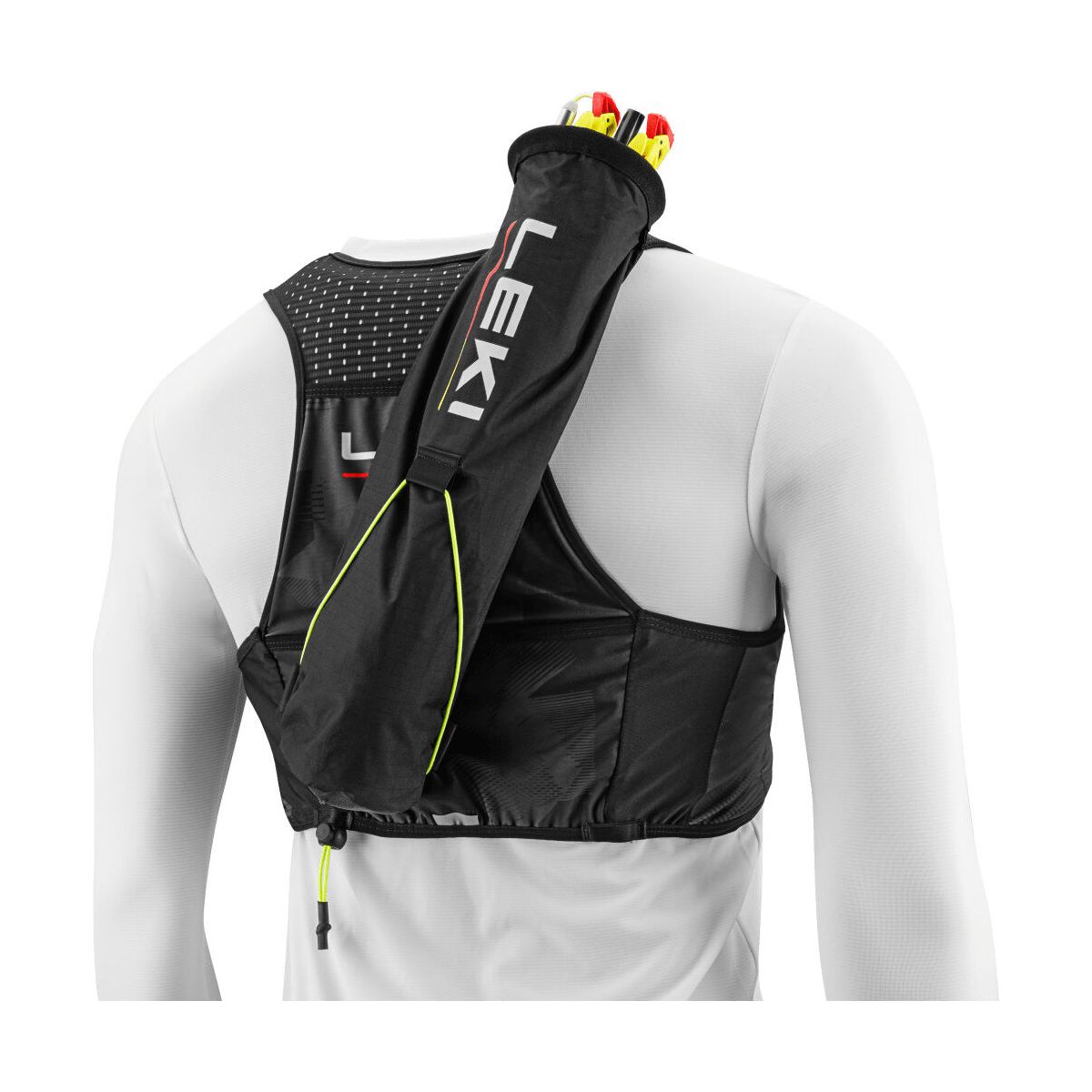 LEKI Trail Running Quiver Vest black-bright red-shuttle grey LXL 35721261LXL