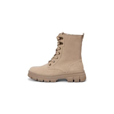Stiefelette MARC O'POLO "aus hochwertigem Velours-Rindleder", Damen, Gr. 42, beige (earthy taupe), Obermaterial: 100% Leder, unifarben, Schuhe Stiefelette