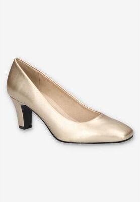 Women's Poet Pump by Easy Street in Gold (Size 12 M)