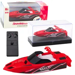 Ferngesteuertes Motorboot RC Weiß-Rot 15cm