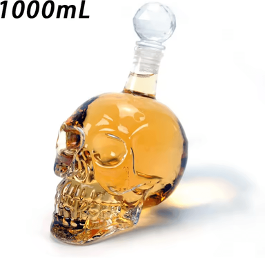 Inspire Curations 1000ml Skull Glass Decanter Borosilicate Whiskey Decanter For Wine, Juice And Bar Display 1000ml 1.0l