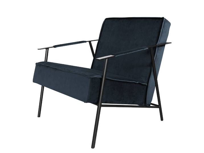 Sessel Canoas II Blau/Dunkelblau Samt Ravi 66 x 75 x 75cm