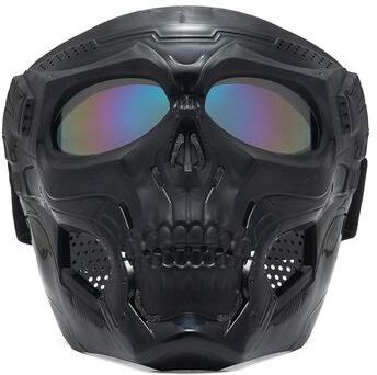 Perfect Picks Market Phantom Skull Motorcycle Face Mask With Tactical Goggles For Riding, Paintball & Outdoor Protection black 2