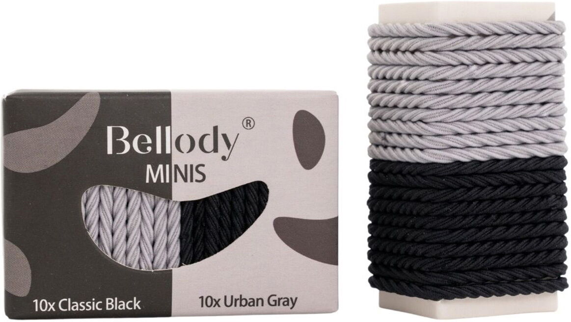 20 Stück Bellody Minis Haargummis Black/Gray