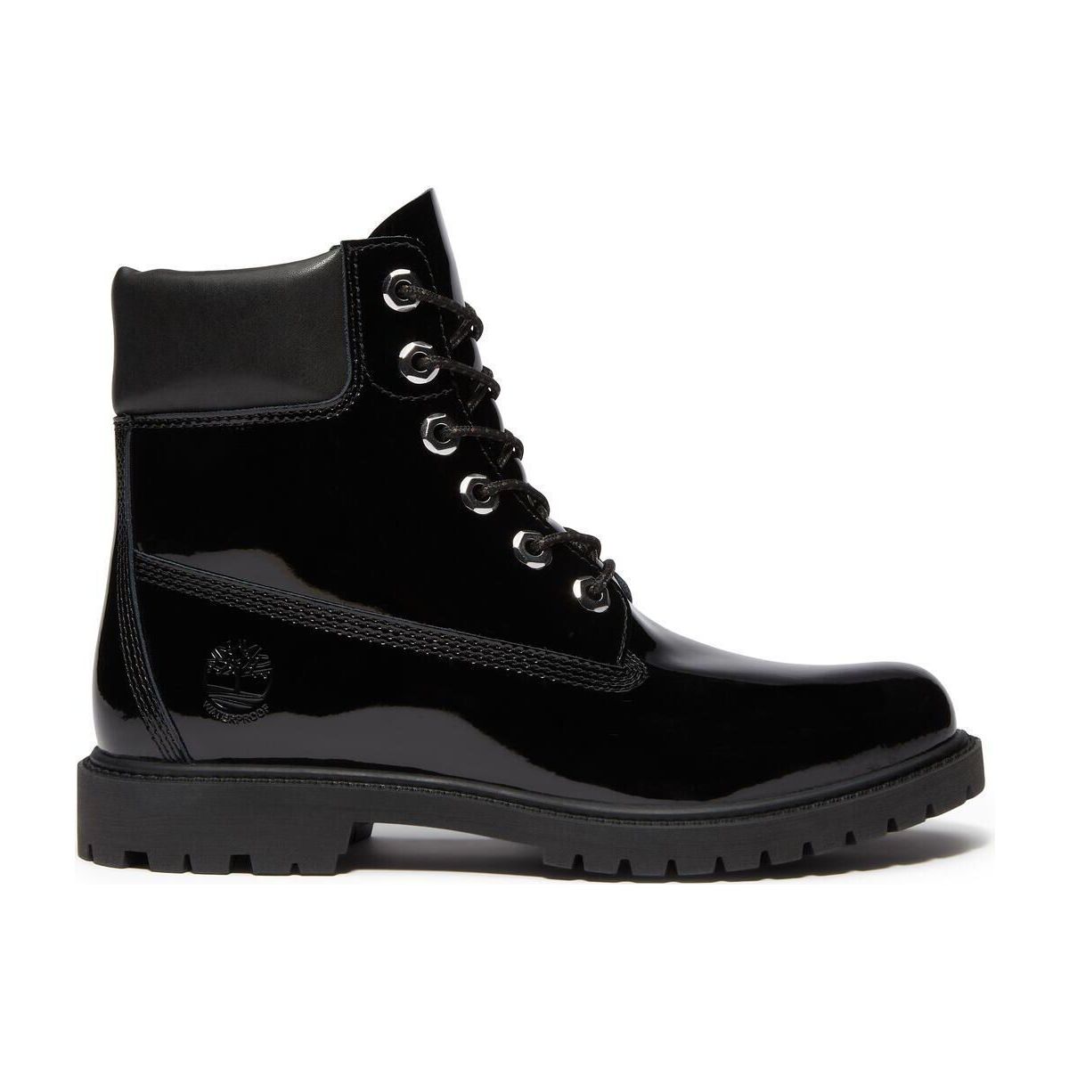 Timberland Womens 6 Inch Lace UP Waterproof Boot black patent leather 9 Wide Fit TB0A43F8EL61-9-Wide Fit