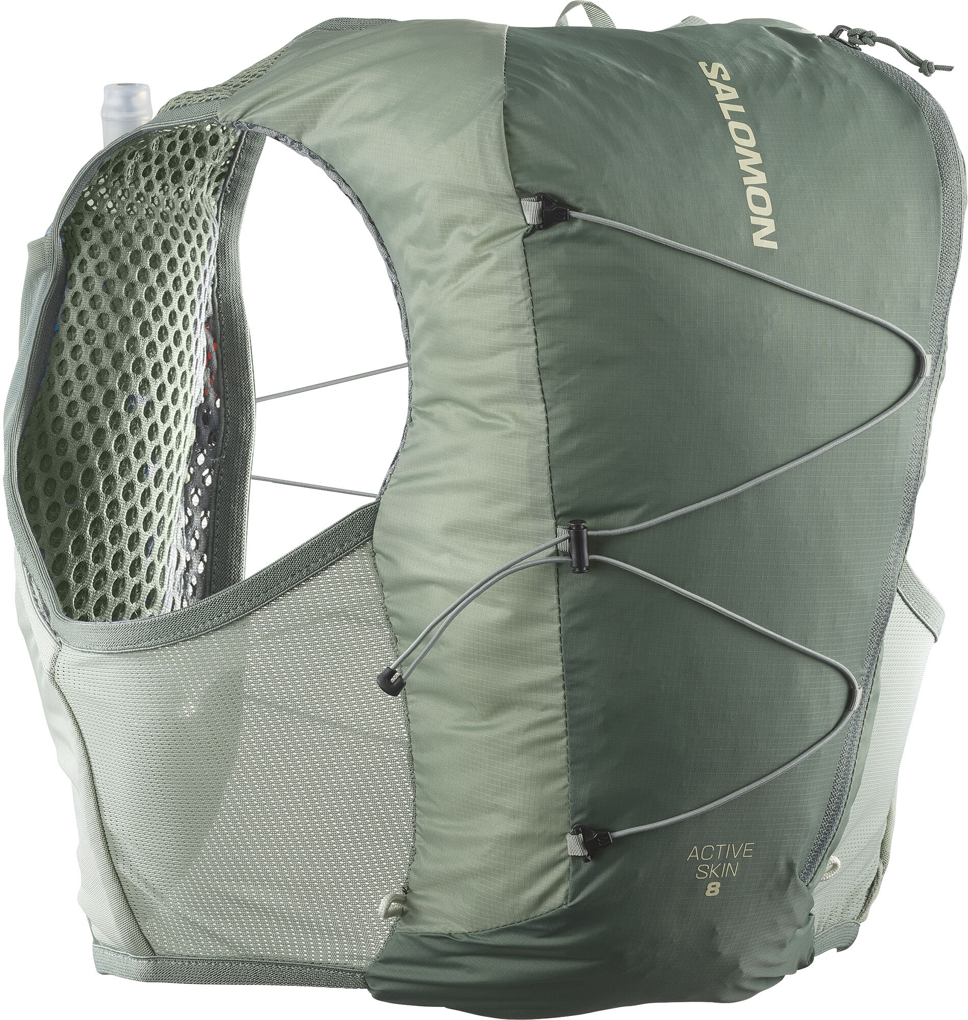 Trinkrucksack SALOMON "ACTIVE SKIN 8 SET" Gr. S, grün (laurel wreath, lily pad, aloe wash), Rucksäcke, S, Polyamid, Trinkrucksack laurel wreath, lily pad, aloe wash S