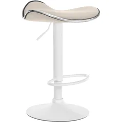 CLP Barhocker Shanghai Kunstleder weiß   Farbe: creme, Material Gestell: Metall matt weiss
