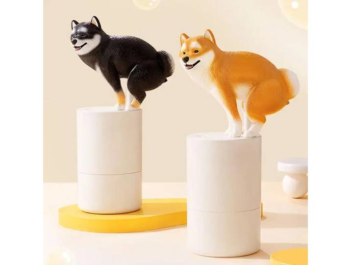 Nouveau distributeur automatique de savon mignon Shiba Inu, distributeur de savon moussant à détection automatique, sans contact, étanche, accessoires de salle de bain