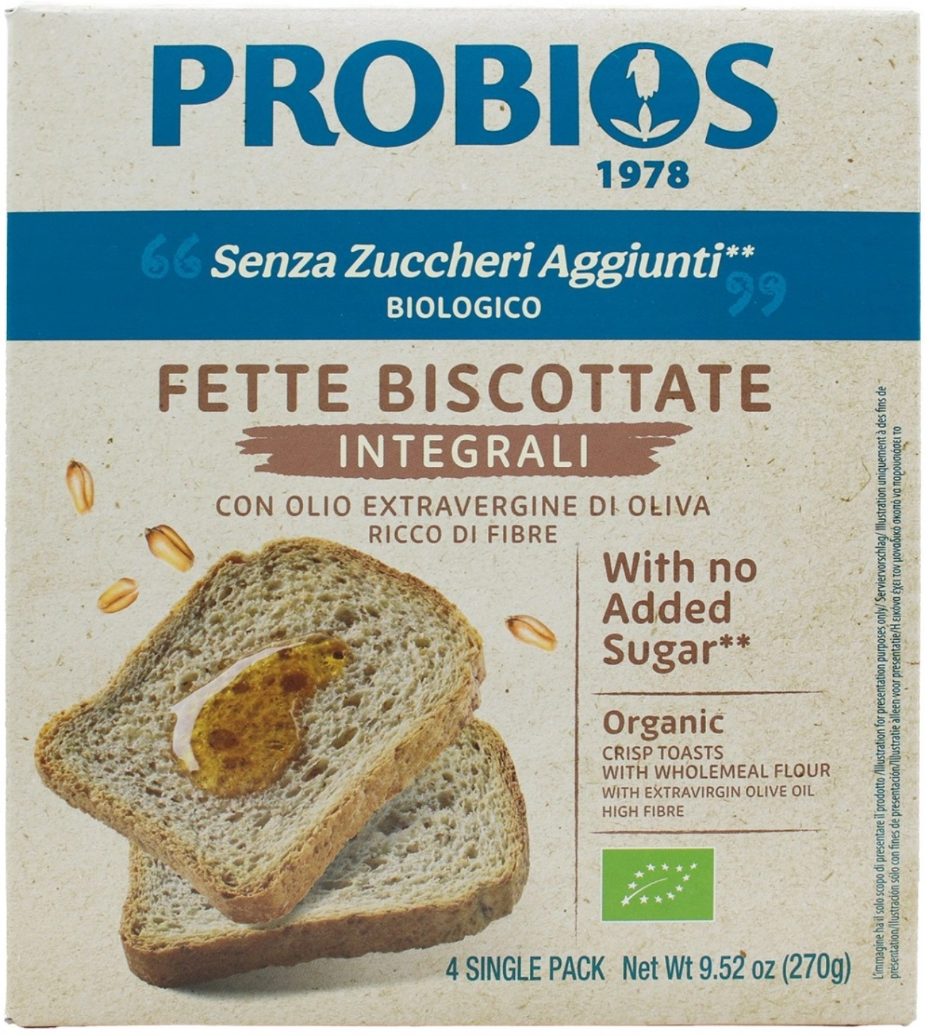 PROBIOS Fette Biscottate Integrali 270 Grammi 