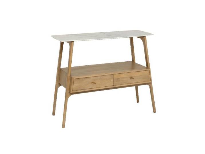 Console en bois de manguier et marbre Hari