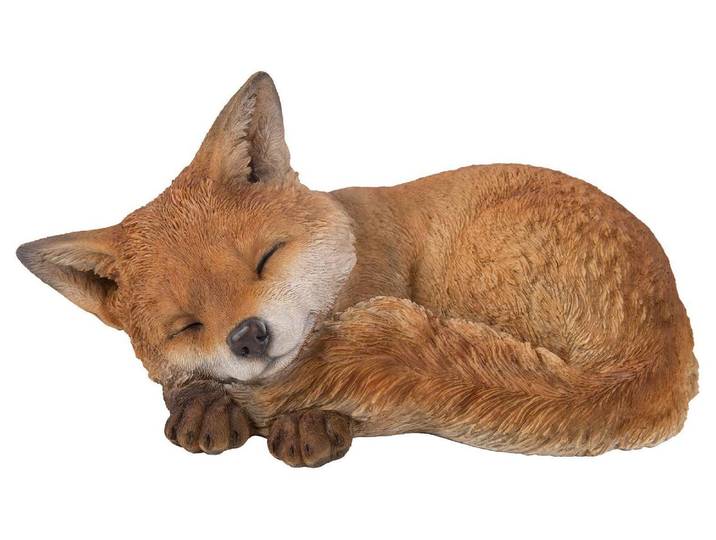 Dekofigur Vivid Arts Fuchs schlafend, Polyresin , braun, B:16,5cm H:12,5cm T:26cm, Polyresin, Dekofiguren, Dekofigur