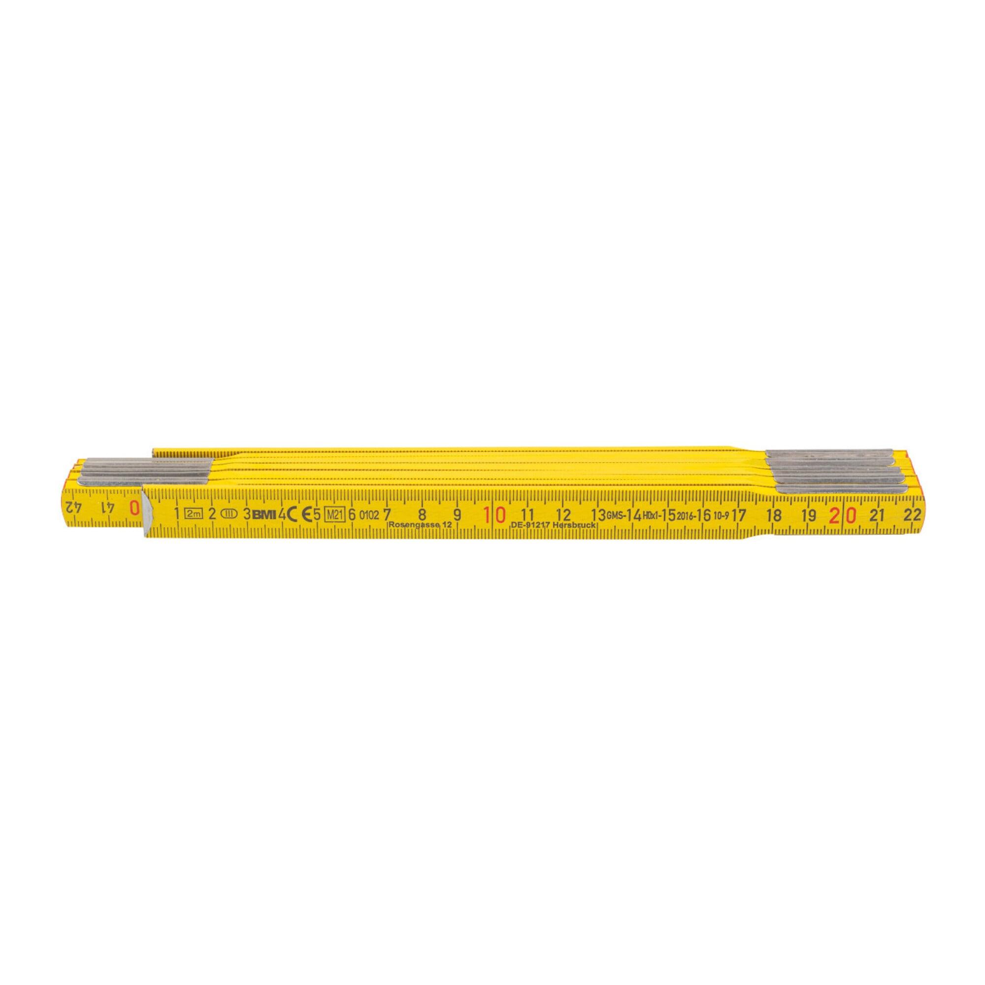 BMI Holz-Gliedermaßstab gelb, Länge: 2m (466005 2)