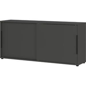 Germania Schiebetürenschrank Mailand, 4373, aus Holz mit 2 Fachböden, 160 x 74 x 40 cm (B/H/T), graphit