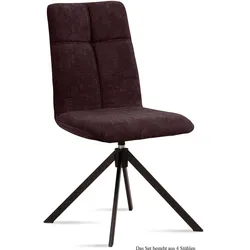 ESSZIMMERSTUHL drehbar (4er-Set) Debbie 47x92x60 Schwarz/Espresso