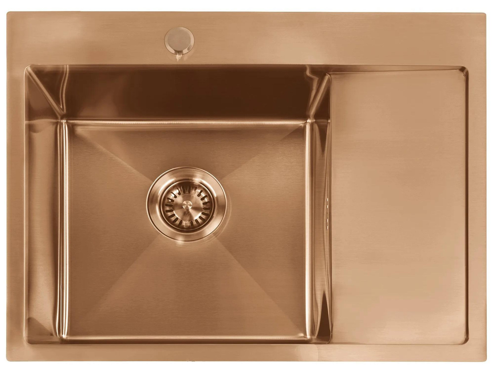 Rea Stalen Spoelbak Brush Copper zonder keukenkraan