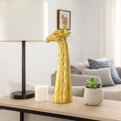 Sagebrook Home Resin Modern Giraffe Head Figurine Decor - Gold