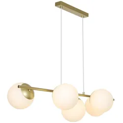 Nordlux Pendelleuchte LILLY, 5-flammig, E14, IP20, messing / Glas opalweiß NORD-2612623035