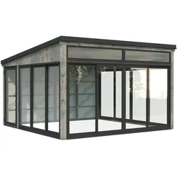 Palmako Glashaus Saga 16,6 m2 Slide grau tauchgrundiert