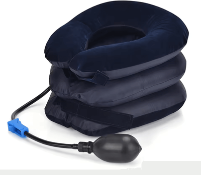 Uplift Curations Inflatable Neck Collar Pillow For Cervical Posture Correction And Pain Relief blue