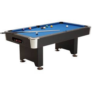Winsport Billardtisch San Diego, Set, blau, 225 x 125 x 82 cm, Pool-Billard, mit Ballrücklauf, Holz-Spielfläche, 7 ft