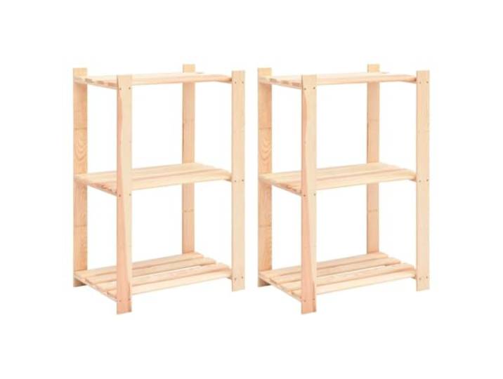 ROMHZKS Lagerregal Massivholz Kiefer 3 Böden 2 Stück 60x38x90 cm Standregal Kiefernholz, naturbelassen, vielseitig einsetzbar, einfache Montage, platzsparendes Design, stabil, langlebig, für Haushalt