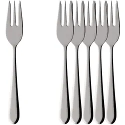 Villeroy & Boch Multipack Oscar Kuchengabel - 6 Stück, Besteck, Silber