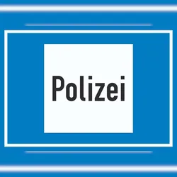 HB-Druck Richtzeichen Polizei Symbol Schild A5 Rückseite selbstklebend