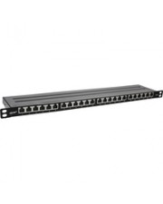 InLine 19" Patchfeld Cat.6A 0.5 HE 24-fach mit Staubschutz schwarz Patch-Panel (76824M)