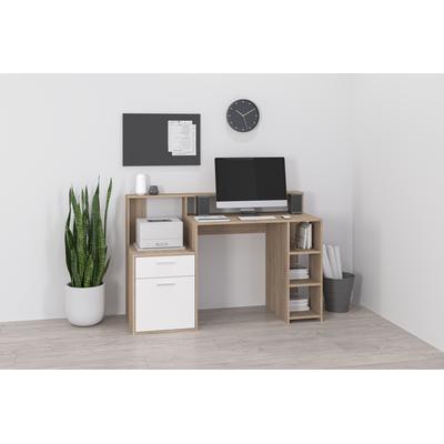 FMD "Bolton" Schreibtisch mit Stauraum und Ablage, offene Fächer, 138,5 cm breit