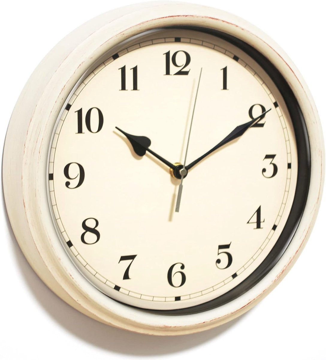 SnelShoppen Vintage Retro Wandklok 10 Inch - Stille Analoge Wandklok voor Woonkamer, Keuken, Badkamer of Kantoor