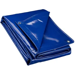 Wiltec, Abdeckplane, Abdeckplane wetterfest blau 3x5m Polyester Gartenplane 650g/m2 Ösen Plane (5 x 3 m)