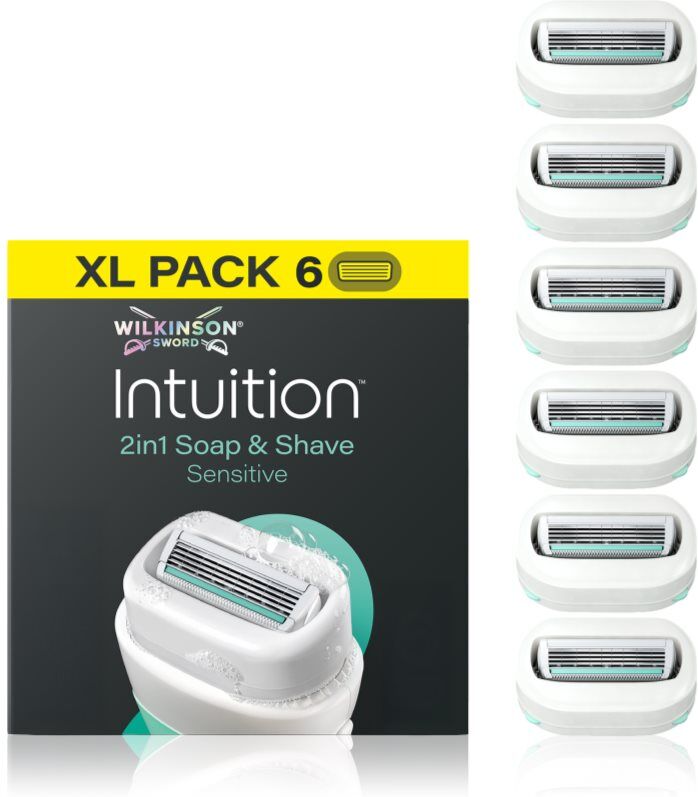 Wilkinson Sword Intuition 2in1 Soap & Shave Sensitive replacement blades 6 pc