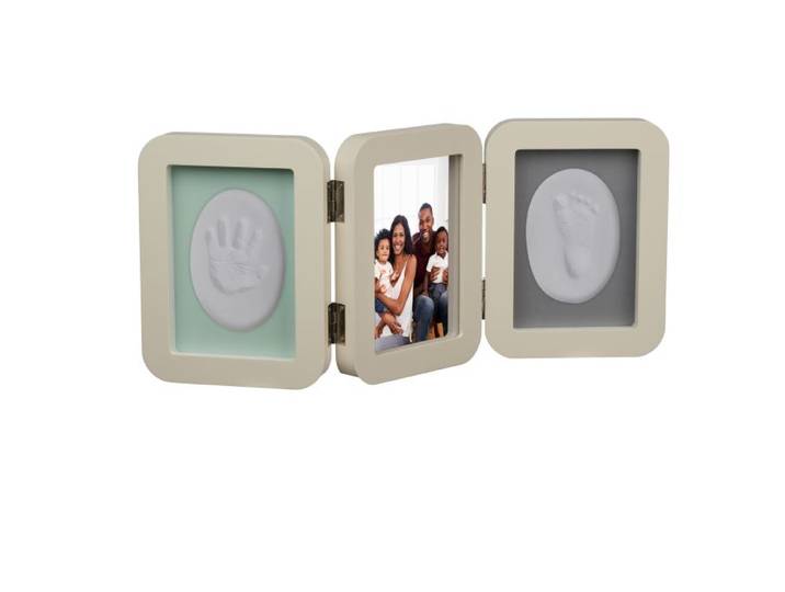 Relaxdays Baby Gipsabdruck Set mit Bilderrahmen