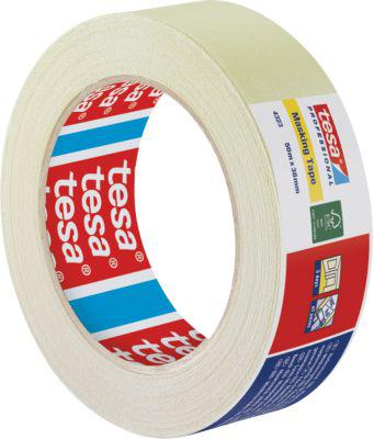 tesa tesakrepp 4323 Basic Kreppband, hellbeige, 50 m × 38 mm, leicht abreißbar, für Malerarbeiten