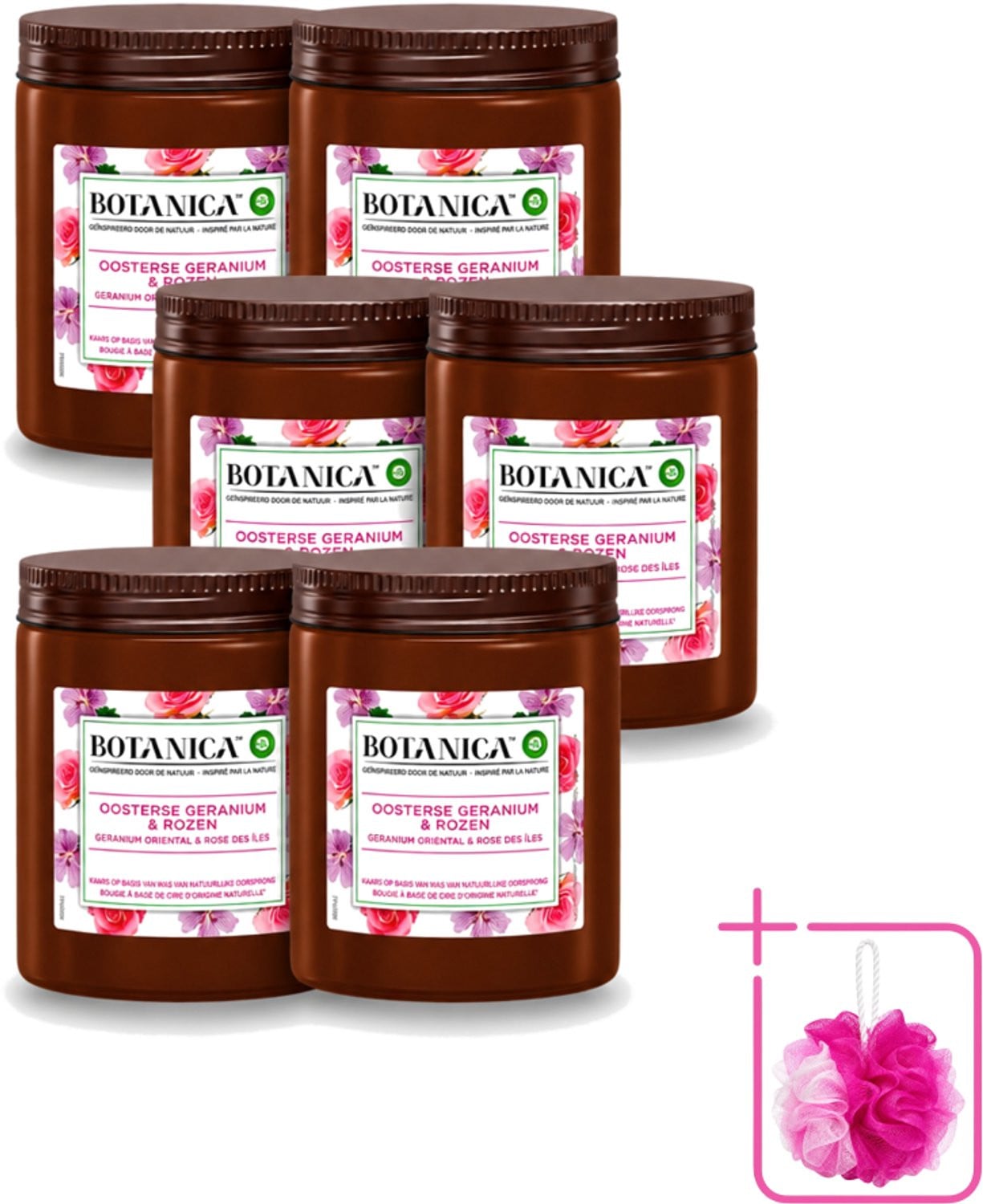 Air Wick Botanica Geurkaars Geranium & Rozen - 6 stuks