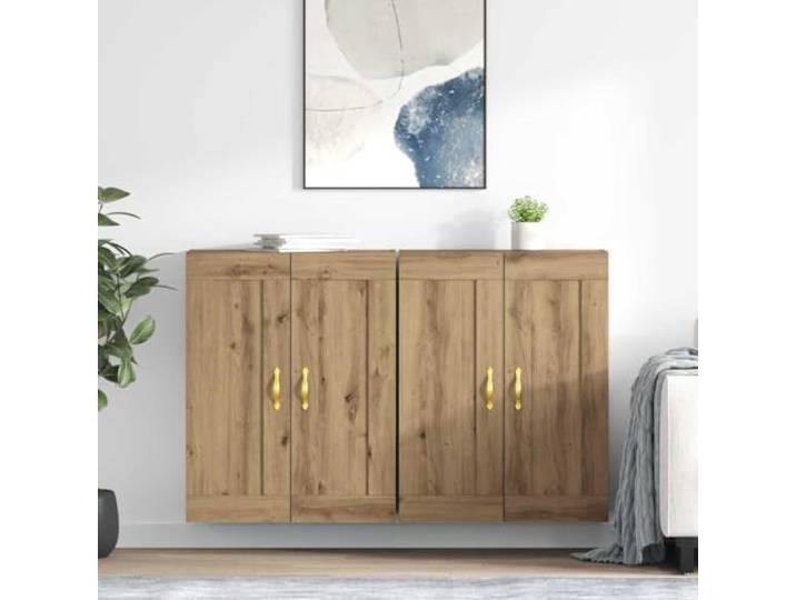 HEFZGDB Wandschrank als Sideboard-Aufsatz für Highboard, 2 praktische Wandschränke mit glatter Oberfläche für zusätzlichen Stauraum, Moderne Hängeschränke zur Wandmontage