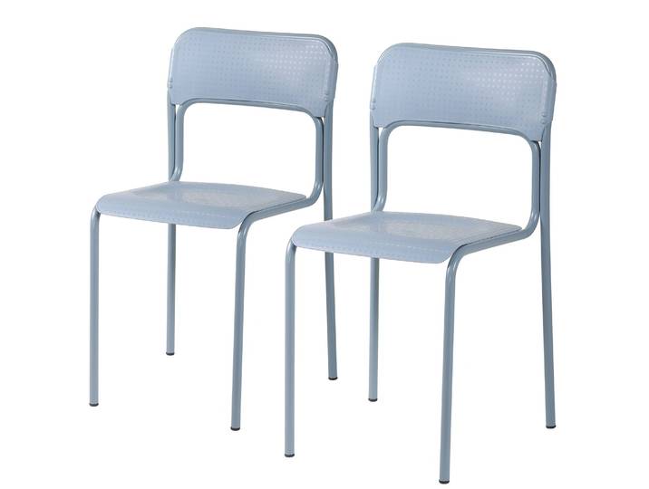 Esszimmerstuhl Evelin 2er-Set 43 x 80 x 40cm Blau/Hellblau