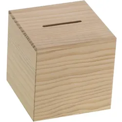 Holz-Spardose "Würfel", 12 x 12 x 12 cm
