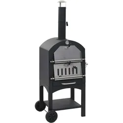 vidaXL Garten-Holzkohle-Pizzaofen mit Schamottstein