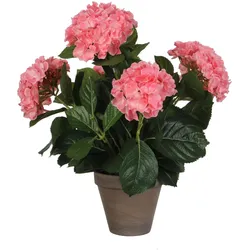 Mica Decorations, Kunstpflanzen, Hortensien Kunstpflanze im Blumentopf Stan - H45 x Ø45 cm - Rosa (45 cm)