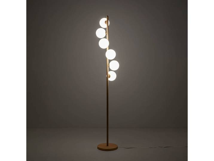 Design vloerlamp Scala Balls, crème / amber, Woon-/ Eetkamer, Glas, Design, vloerlamp